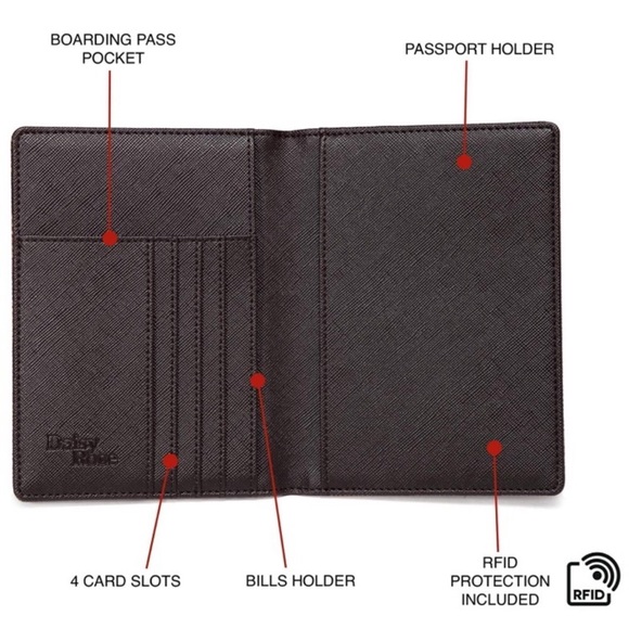 Lux WOMAN’S BROWN checkered  RFID Passport Holder - Picture 4 of 8